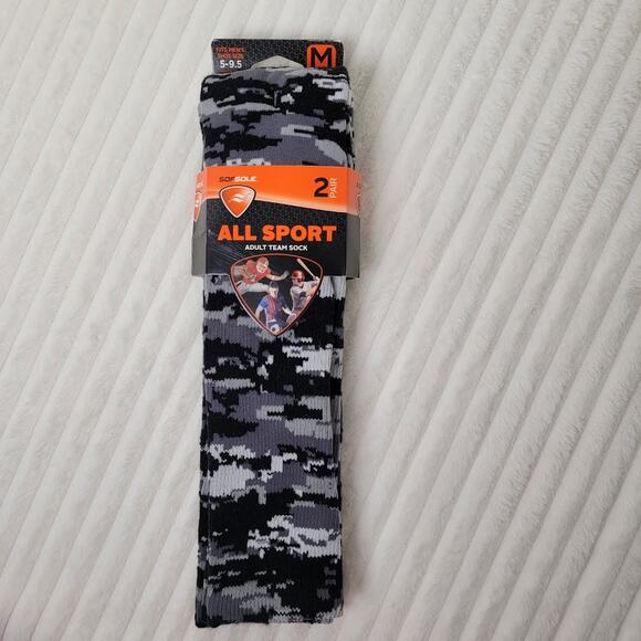 Sof‎ Sole All Sport Socks 2-Pair Men’s Size 5–9.5 Camouflage Team Athletic Crew - Picture 1 of 6